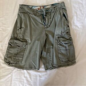 Y2K OP Ocean Pacific Cargo Shorts, Size 30 light Green, Multi-Pocket